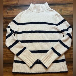 J. Crew Striped Wool blend Turtleneck Mock Sweater Sz Small